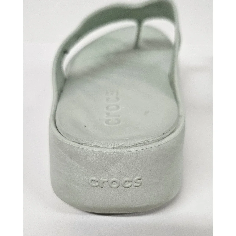 Crocs Brooklyn Flip Platform Sandals Light Green Teal Women Size 7